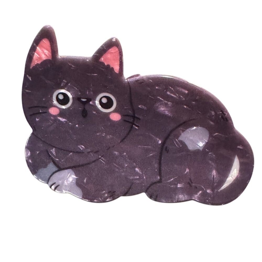 Cute Black Kitty Cat Hair Claw Clip‎ Kawaii Kitten Hair Accessory New